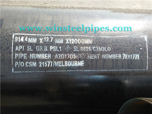 36 inch steel pipe marking