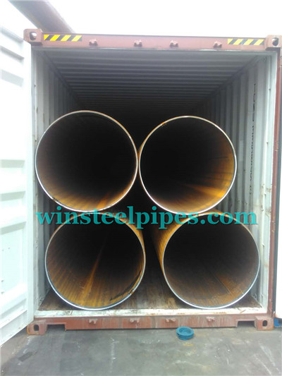 42-inch pipe in container open door